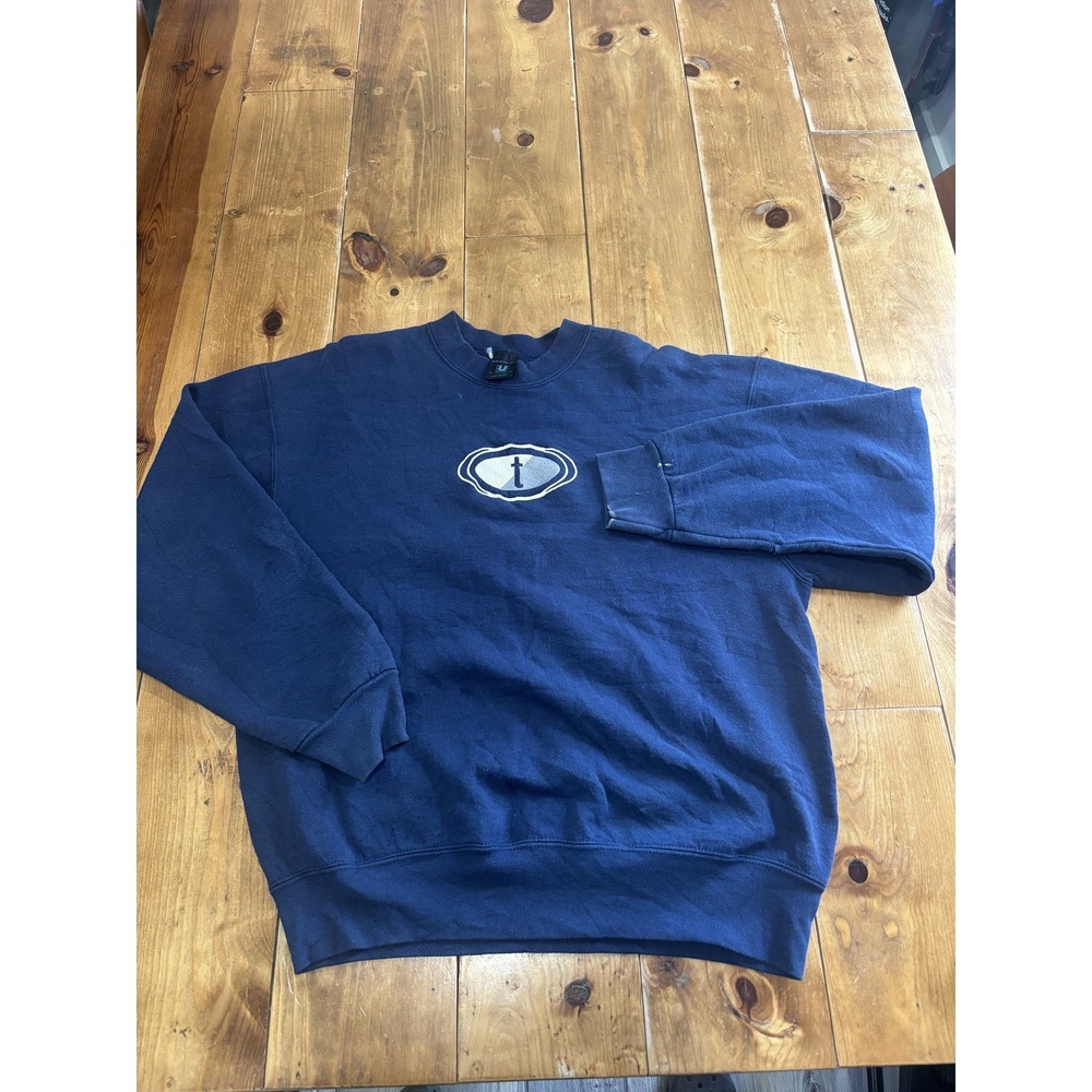 Vintage U-TRAU Men's L Navy Blue Crewneck Sweatshirt Made in USA Cotton Blend